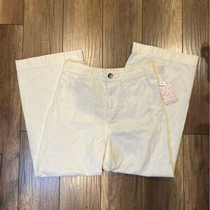NWT Free People White High Rise Wide Leg Pants